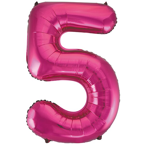 Pink Glitz Number 5 Foil Balloon, 34 inch, each