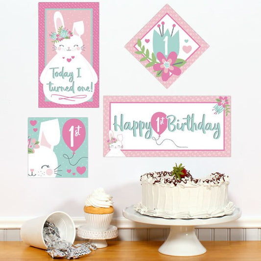 Birthday Direct's Bunny 1st Birthday Sign Cutouts