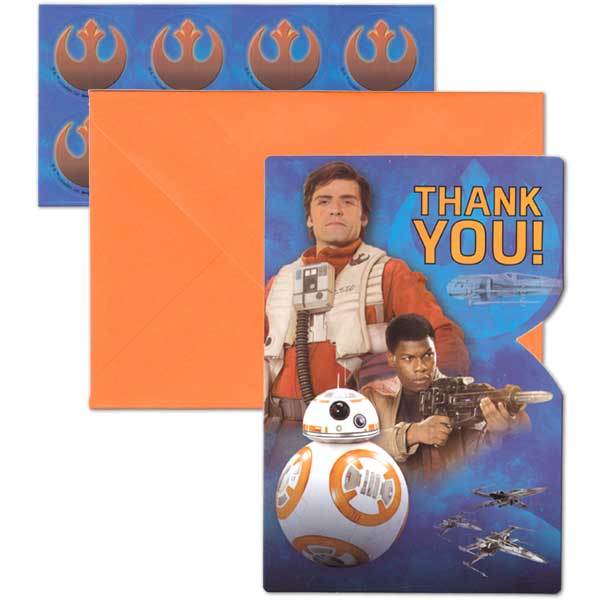 Star Wars The Force Awakens Thank You Note, 6 x 4.25 in, 8 ct