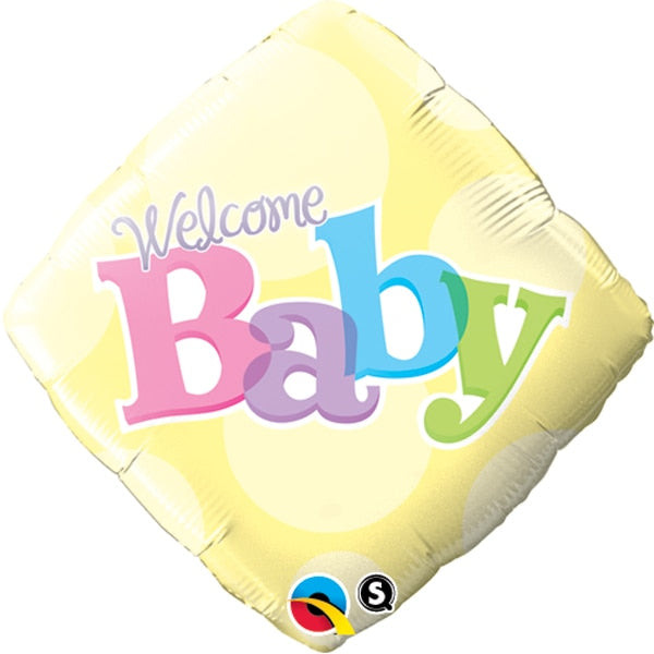 Welcome Baby Diamond Shape Foil Balloon, 18 inch, each