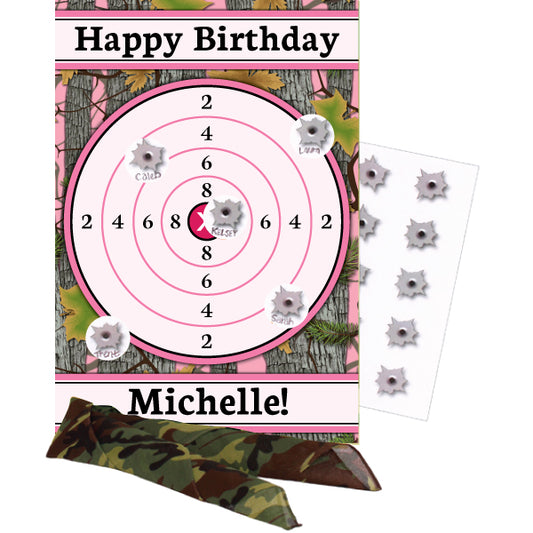 Camouflage Pink Party Custom Party Game, activity, 17 piece
