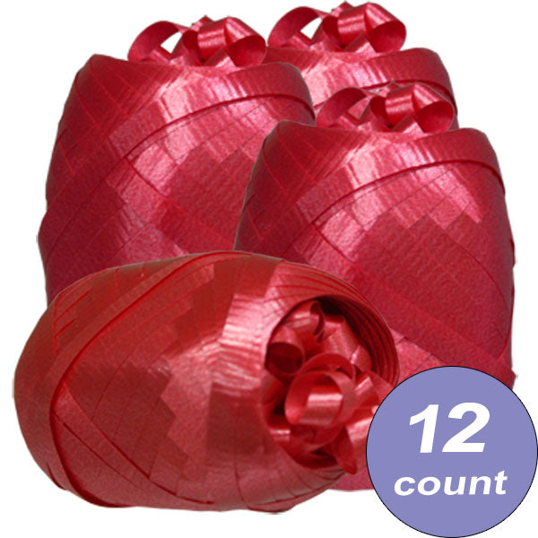 Curling Ribbon, Red, 40 feet, set of 12