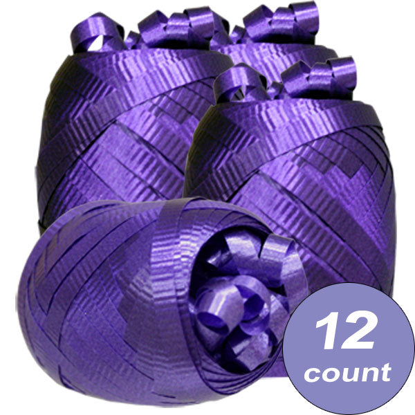 Curling Ribbon, Purple, 40 feet, set of 12