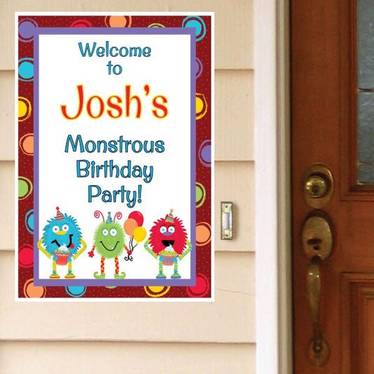 Birthday Direct's Little Monsters Party Custom Door Greeter