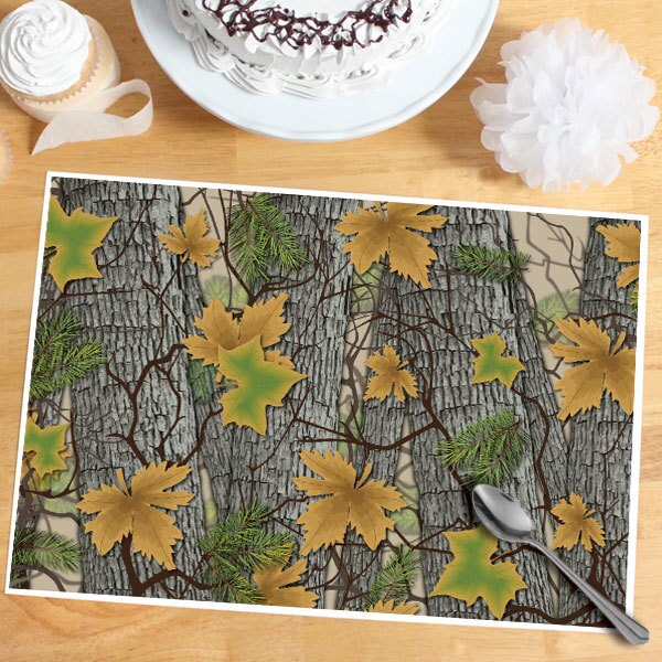 Camouflage Woodland Party Placemat, 8.5x11 Printable PDF Digital Download by Birthday Direct