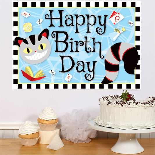 Alice in Wonderland Birthday Sign, 8.5x11 Printable PDF Digital Download by Birthday Direct