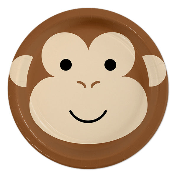 Monkey Face Dessert Plates, 7 inch, 8 count