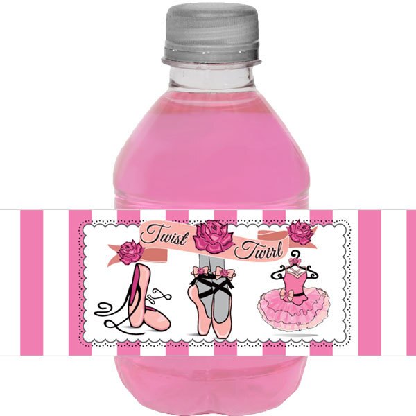 Birthday Direct's Ballerina Party Water Bottle Labels