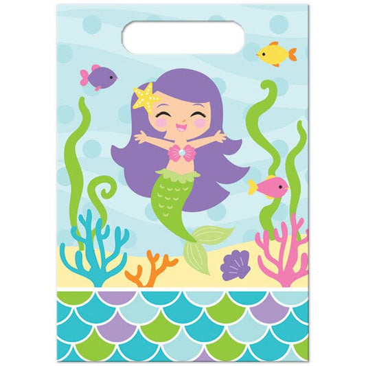 Little Mermaid Party Treat Bags, 9 x 6.5 inch, 8 count