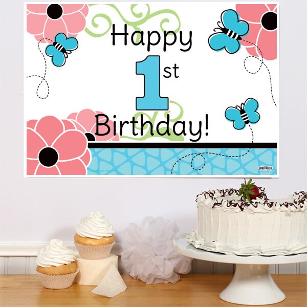 Little Butterfly 1st Birthday Sign, 8.5x11 Printable PDF Digital Download by Birthday Direct