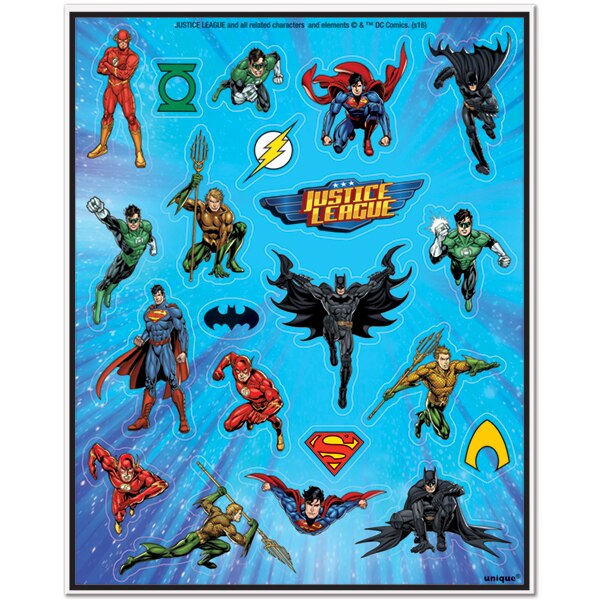 DC Comics Justice League Sticker Sheets, set, 4 count