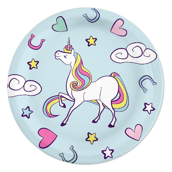 Birthday Direct's Rainbows and Unicorns Party Dessert Plates