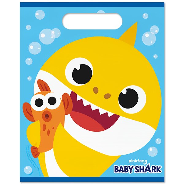 Baby Shark Loot Bags, 7 x 9 inch, 8 count