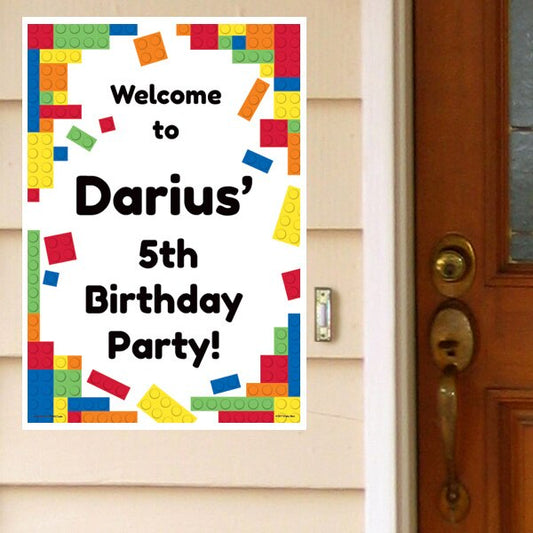 Birthday Direct's Lock Blocks Party Custom Door Greeter