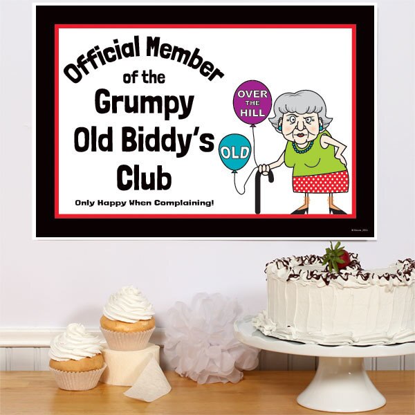 Grumpy Lady Party Sign, 8.5x11 Printable PDF Digital Download by Birthday Direct