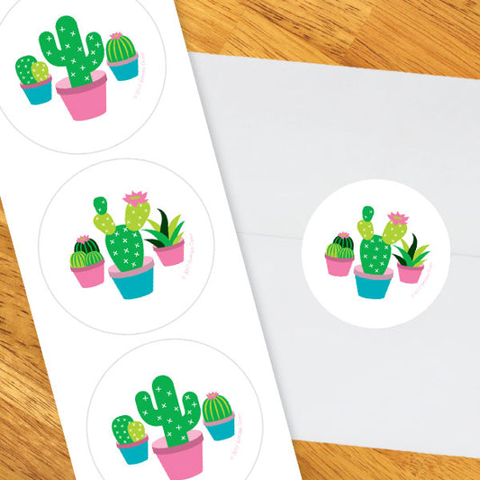 Birthday Direct's Cactus Party Circle Stickers