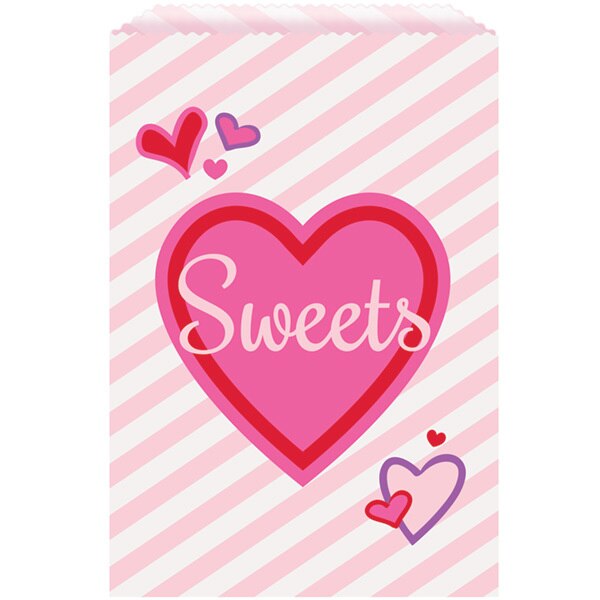 Valentine Sweet Paper Treat Bags, 5 x 7 inch, 8 count