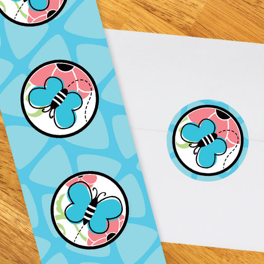 Birthday Direct's Butterfly Party Circle Stickers