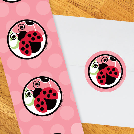 Birthday Direct's Ladybug Party Circle Stickers