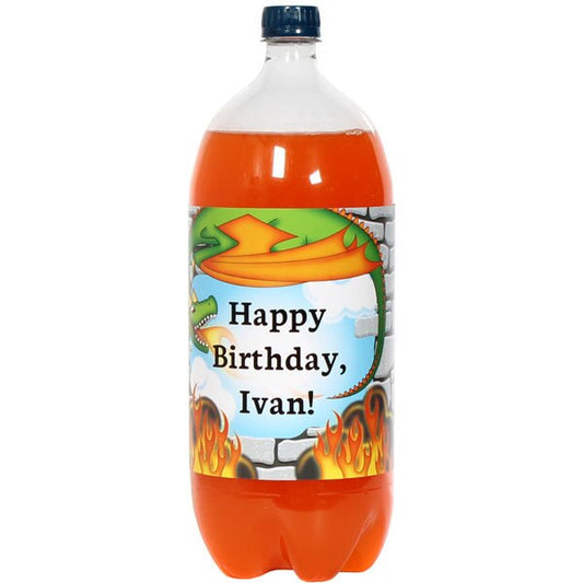 Birthday Direct's Dragon Party Custom Bottle Labels