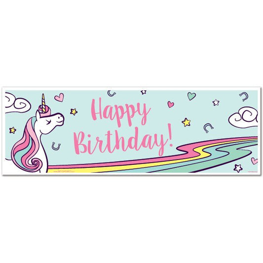 Unicorn Rainbow Birthday Tiny Banner, 8.5x11 Printable PDF Digital Download by Birthday Direct