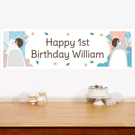 Birthday Direct's Bear 1st Birthday Custom Banner