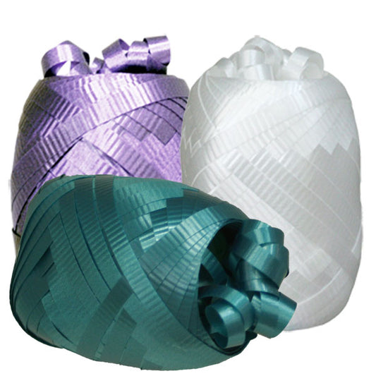 Teal, White, and Lavender Curling Ribbon, 9 count, 120 feet