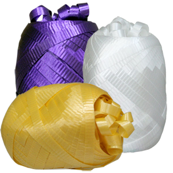 Yellow, White, and Purple Curling Ribbon, 9 count, 120 feet
