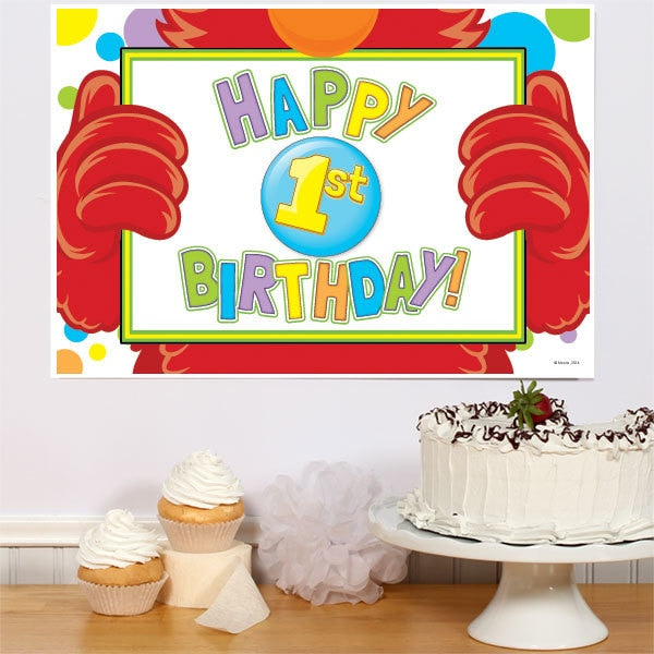 Birthday Street Red Monster 1st Sign, 8.5x11 Printable PDF Digital Download by Birthday Direct