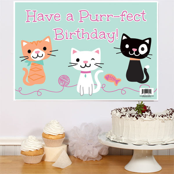 Little Cat Birthday Sign, 8.5x11 Printable PDF Digital Download by Birthday Direct