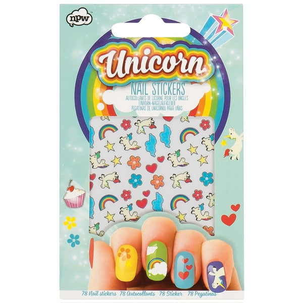 Unicorn Nail Stickers, favor, 78 count