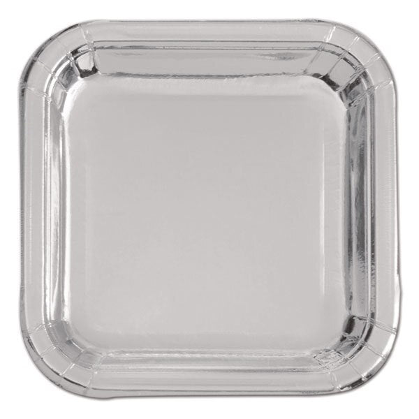 Silver Foil Dessert Plates, 7 inch, 8 count