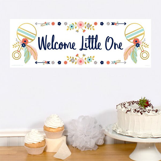 Boho Baby Shower Tiny Banner, 8.5x11 Printable PDF Digital Download by Birthday Direct