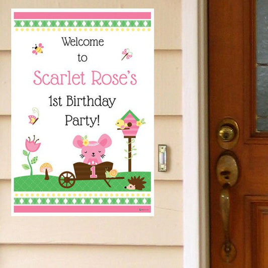 Birthday Direct's Little Garden 1st Birthday Custom Door Greeter