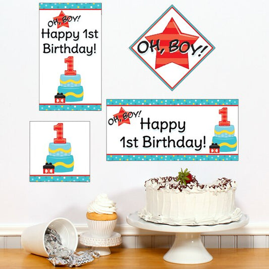 Birthday Direct's Oh Boy 1st Birthday Sign Cutouts