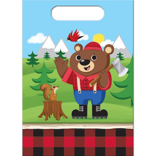 Lumberjack Treat Bags, 6.5 x 9 inch, 8 count