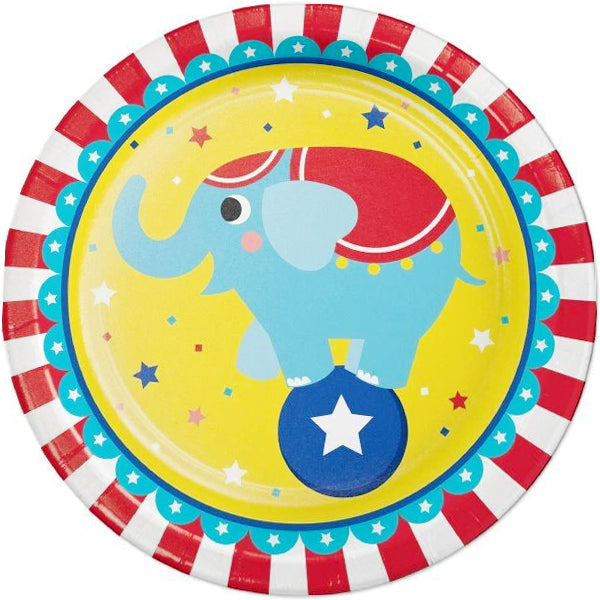 Big Top Circus Party Dinner Plates, 9 inch, 8 count