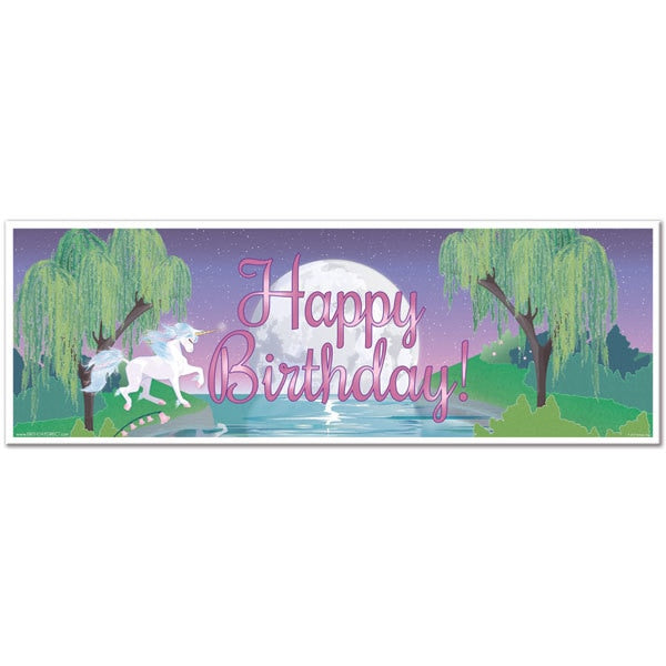 Unicorn Fantasy Birthday Tiny Banner, 8.5x11 Printable PDF Digital Download by Birthday Direct