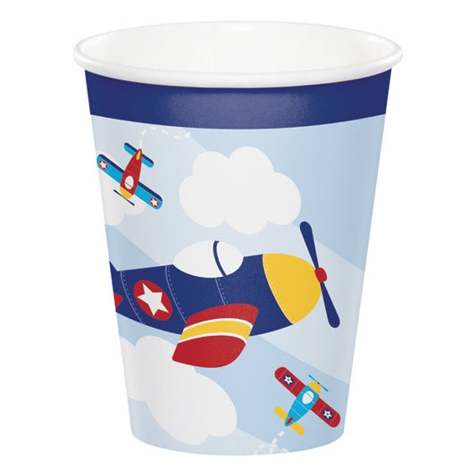 Vintage Airplane Party Cups, 9 oz, 8 ct
