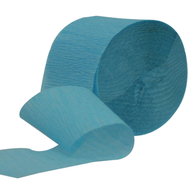 Streamer Roll, Aqua Blue Crepe Paper, 81 feet, each