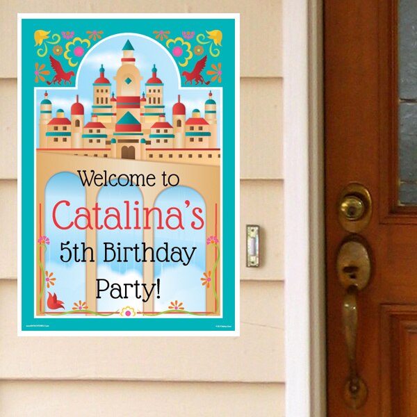 Birthday Direct's Latina Castle Party Custom Door Greeter