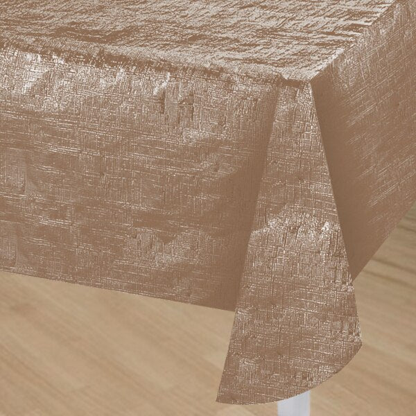 Rose Gold Metallic Table Cover, 54 x 108 inch, each