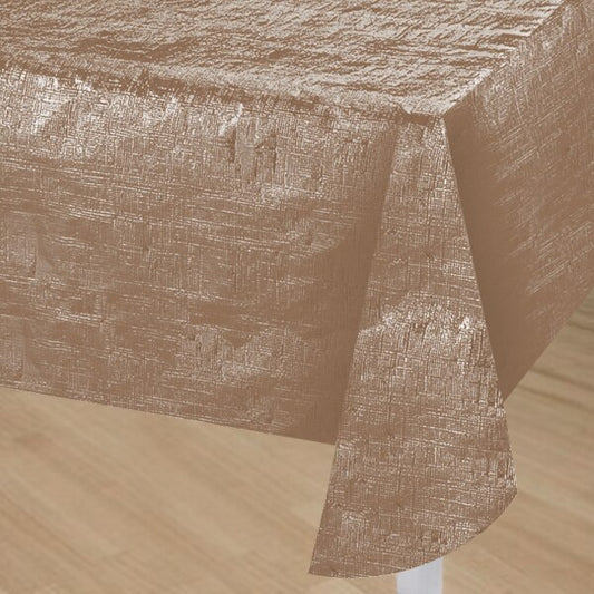 Rose Gold Metallic Table Cover, 54 x 108 inch