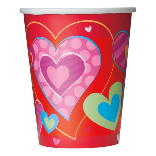 Valentine Hearts Cups, 9 oz, 8 ct