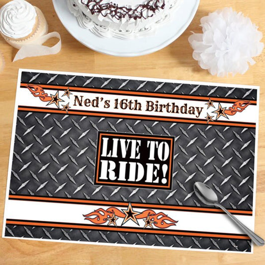 Birthday Direct's Biker Hammer Down Party Custom Placemats