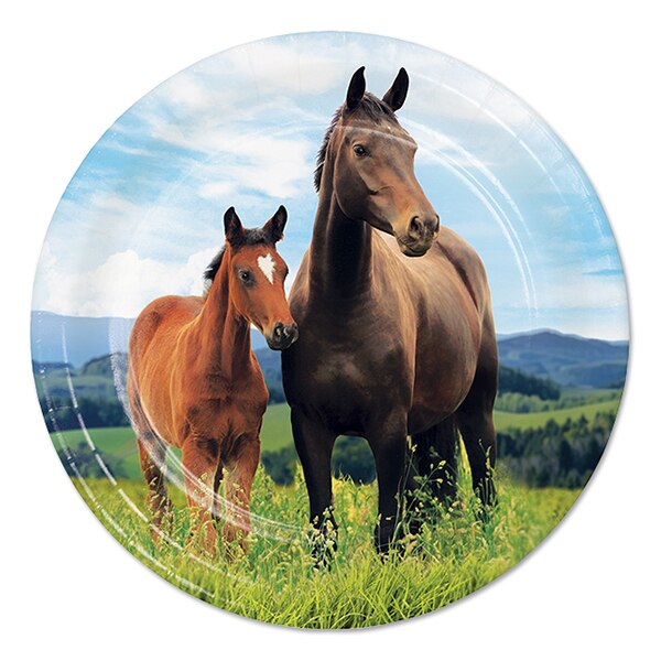 Horse and Pony Dessert Plates, 7 inch, 8 count