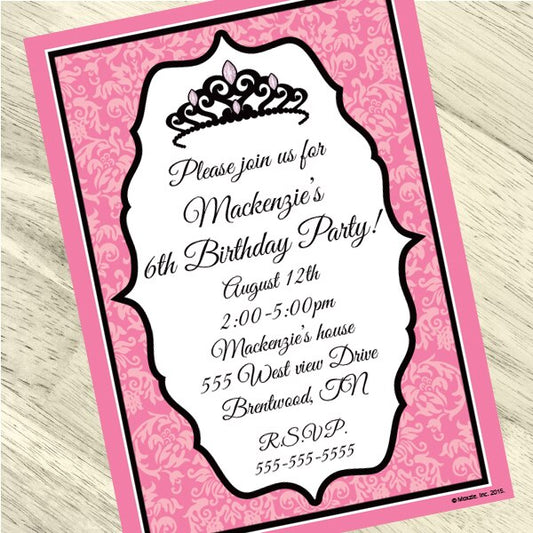 Birthday Direct's Princess Royal Party Custom Invitations