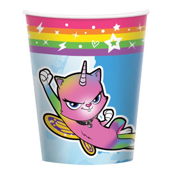 Rainbow Butterfly Unicorn Kitty Cups, 9 ounce, 8 count
