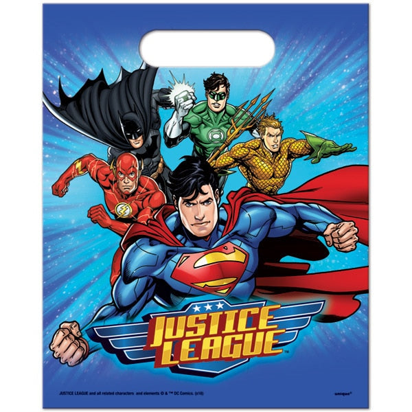 DC Comics Justice League Loot Bags, 7 x 9 inch, 8 count
