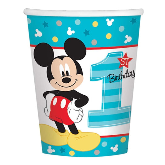 Disney Mickey 1st Birthday Cups, 9 oz, 8 ct